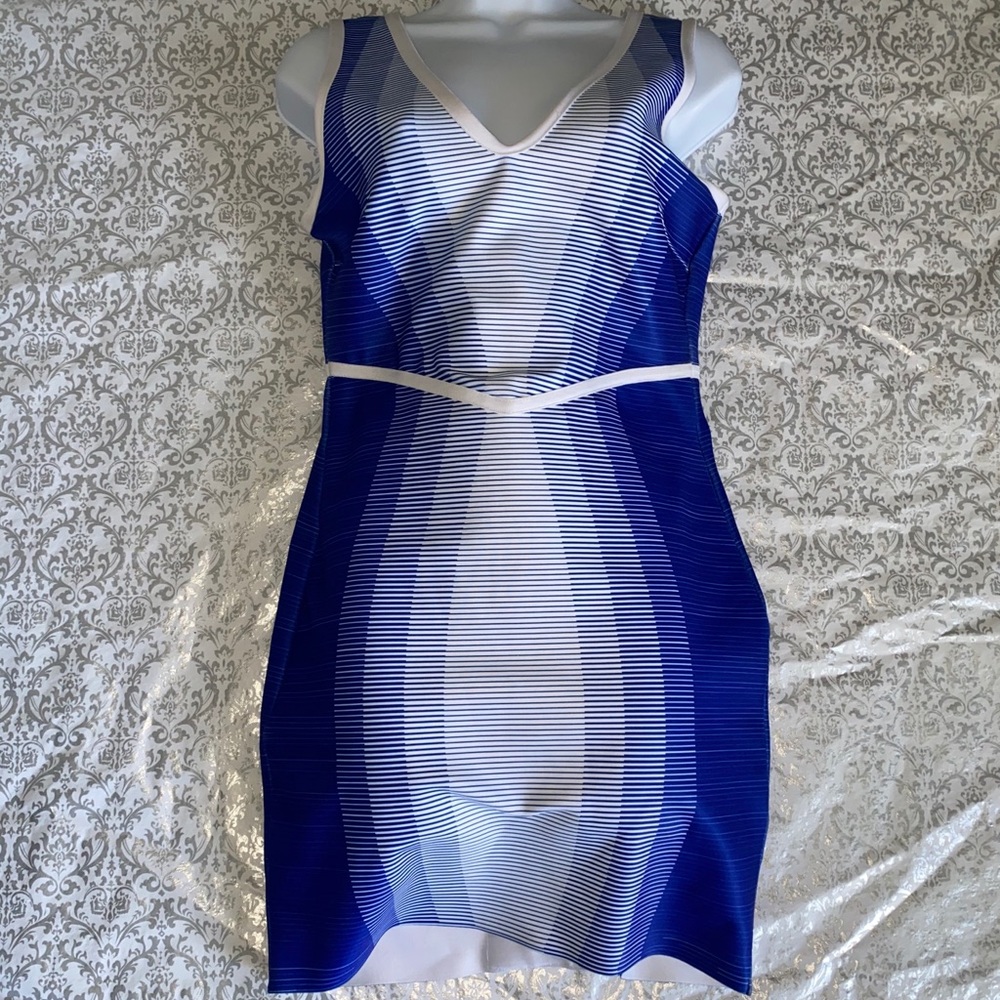 Summer blue and white dress